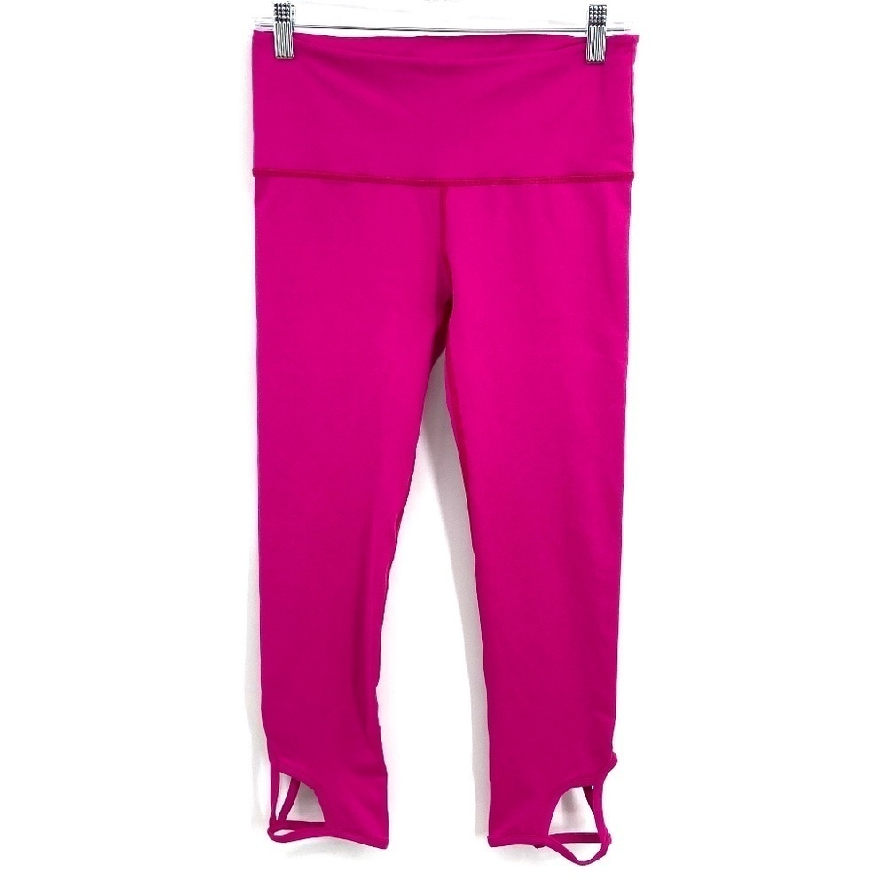 GURU ACTIVE Hot Pink Ankle Cut Out Workout Stretch Leggings Size Medium